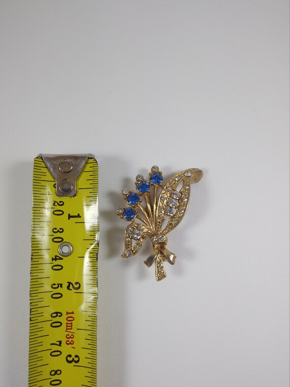 Blue Flower Brooch, Flower Brooch, Flower Pin, Fl… - image 6
