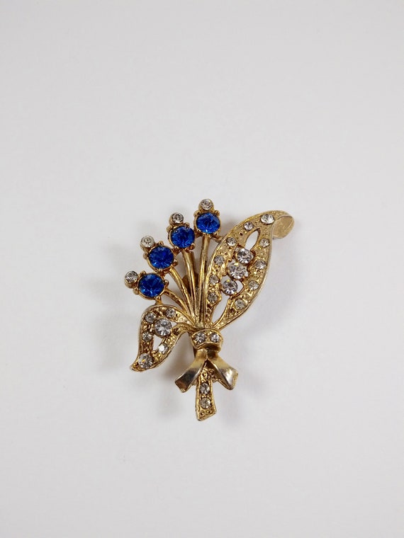 Blue Flower Brooch, Flower Brooch, Flower Pin, Fl… - image 1