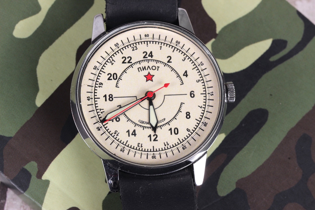 Fyjf Modern Movement Pilot Watch: Military Soviet Style, Analog 12-hour ...