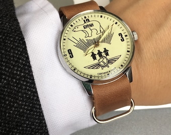 Vintage Buran Mechanical Watch: USSR Military Wristwatch Gift