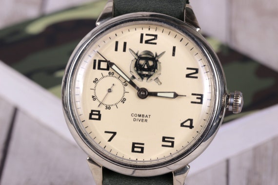 Wrist watch Molnija Combat Diver, Russian watch, m