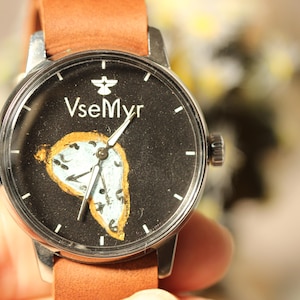 Wrist Watch Dali &quot;Time&quot; Craft  Watch Hand painted Dali &quot;Time&quot;  Ukranian brand VseMyr Personalized Gift for Anniversary Gift
