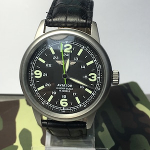 Raketa Wristwatch Aviator pilot,mechanical USSR watch,soviet watch, rare watch, men watch, vintage watch,