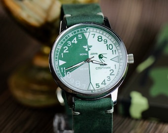 Mens Wristwatch 12 hours Anniversary Gift for Him Vintage Style watch