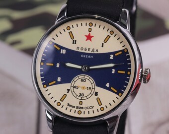 Montres Pobeda Ocean ZIM, montre rare, montre mécanique, montre pour homme, montre militaire, montre URSS, montre vintage pour homme, WrisrWatch