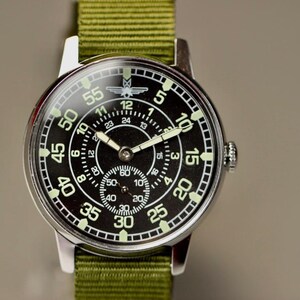 Mechanical Watch Pobeda Pilot /lumi dial/ Military Mens Watch, Numbers and arrows that glow in the dark. image 17