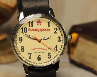 Mens Wristwatches Komandirskye Battery "death to spies"