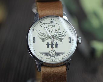 Reloj de pulsera Buran vintage "Pobeda" Reloj de la victoria Reloj de la URSS Regalo para él