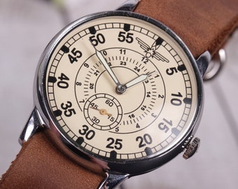 Vintage Uhr Pobeda Pilot Laco Ukraine Uhr Mechanische Uhr Militär Herren Uhr, Vintage Uhr Geschenk für Papa