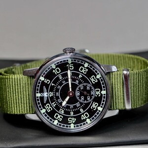 Mechanical Watch Pobeda Pilot /lumi dial/ Military Mens Watch, Numbers and arrows that glow in the dark. image 14