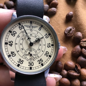 Mechanische Armbanduhr 2602 POBEDA Aviator Militäruhr