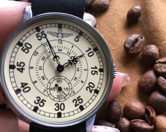 Mechanical Wristwatch 2602 POBEDA Aviator Military watch