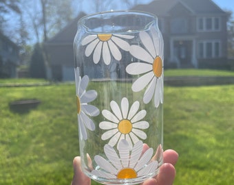 Daisy Beer Can Glass, Daisy Iced Coffee Cup