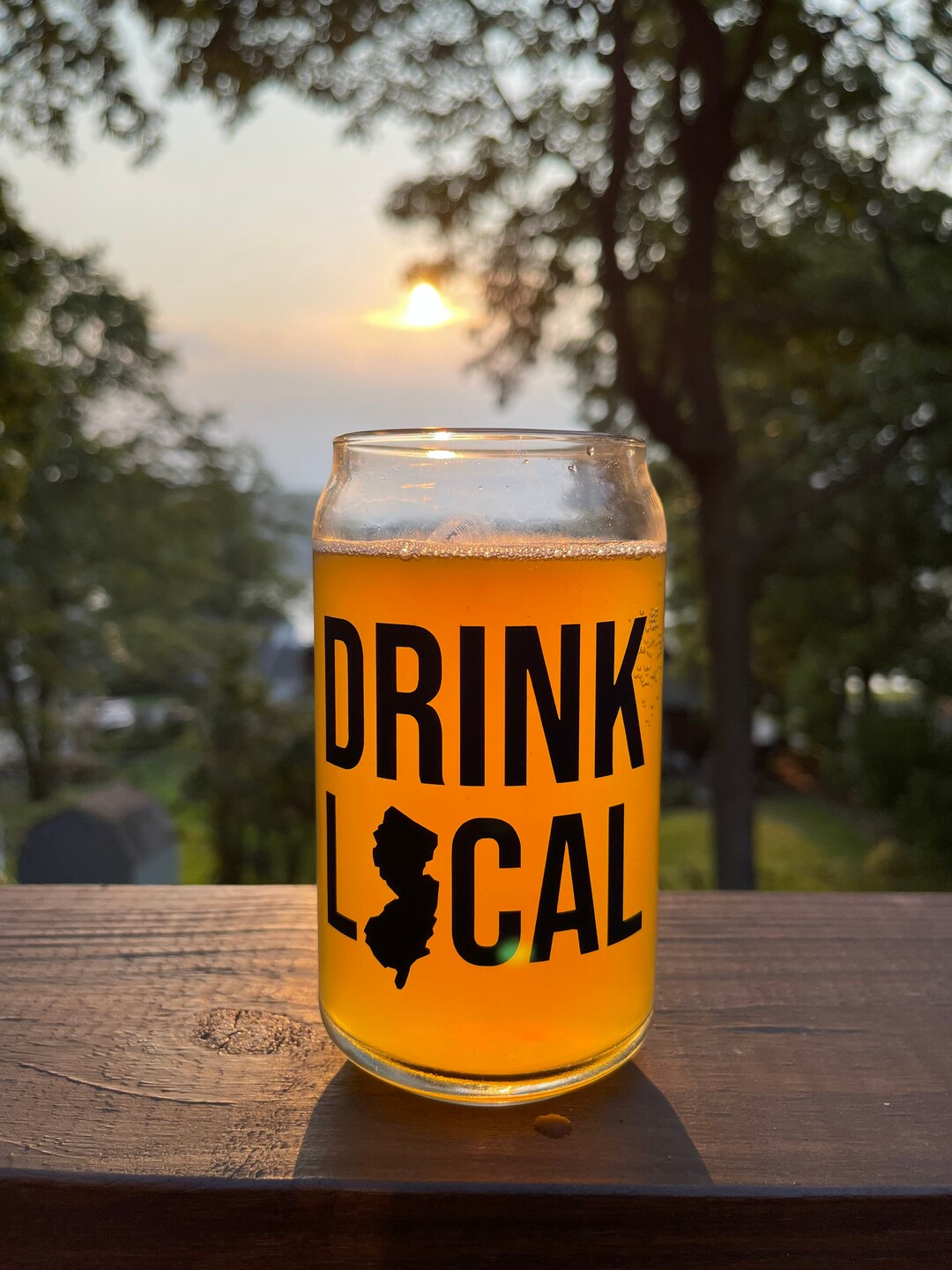 Drink Local Beer Can Glass Craft Beer Glass Custom Beer Glass 16 Oz