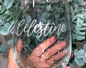 Gepersonaliseerd wijnglas, gegraveerd gepersonaliseerd wijnglas