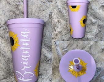 Solrosmugg | Personlig mugg | Present till henne | Födelsedagspresent | Matt mugg