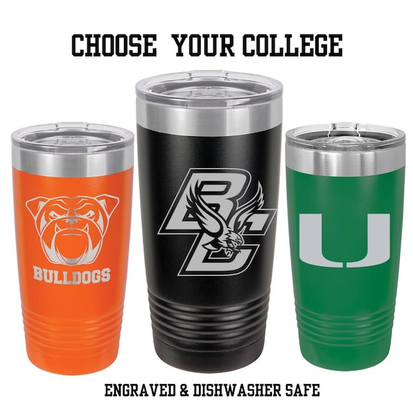 Gravierte College Becher | College-Annahme Geschenk | Abschlussgeschenk | Custom College Mascot Becher