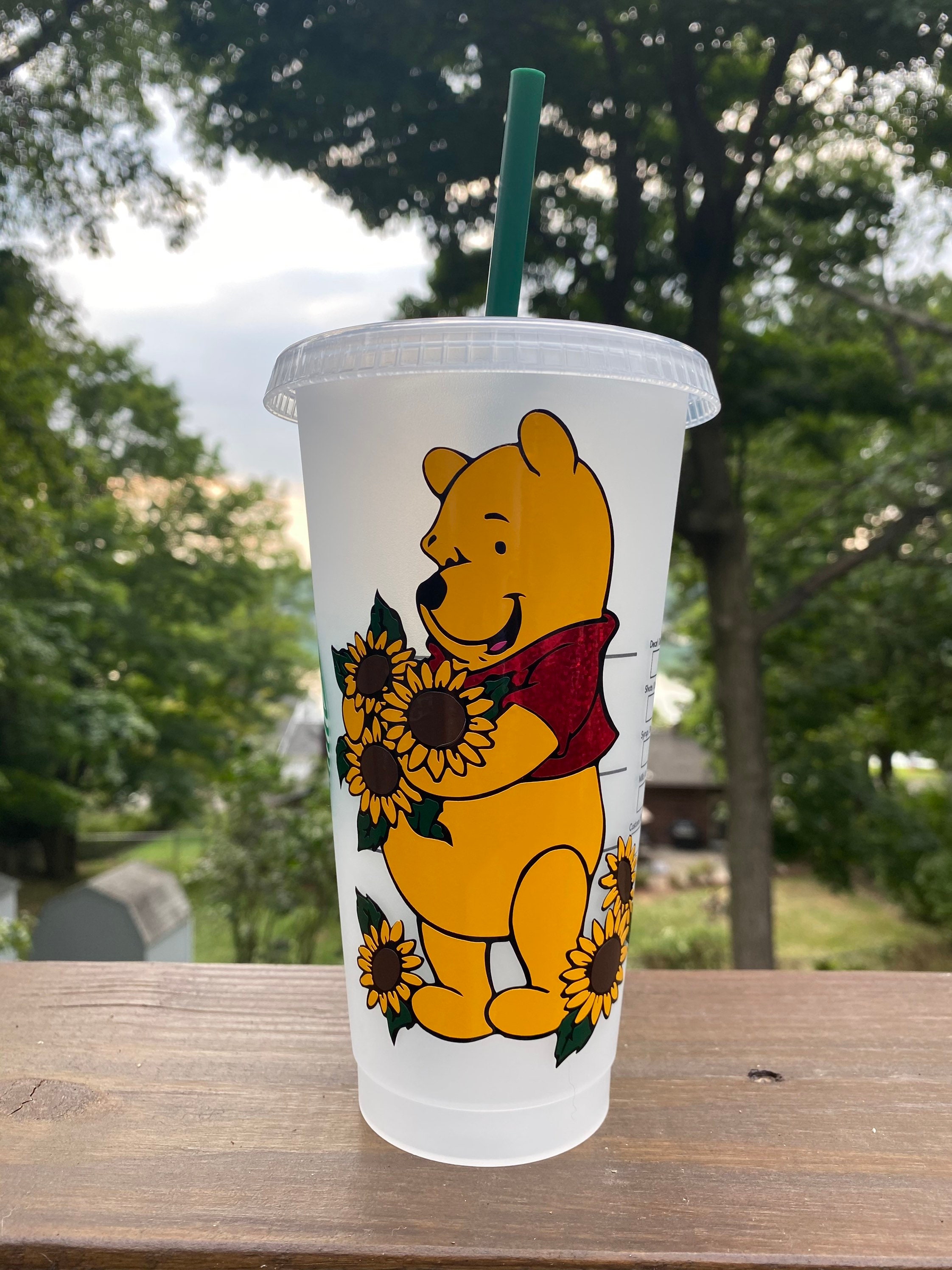 Sunflower Stitch Inspired Starbucks Cup Disney Starbucks Cup Sunflower Starbucks  Cup 