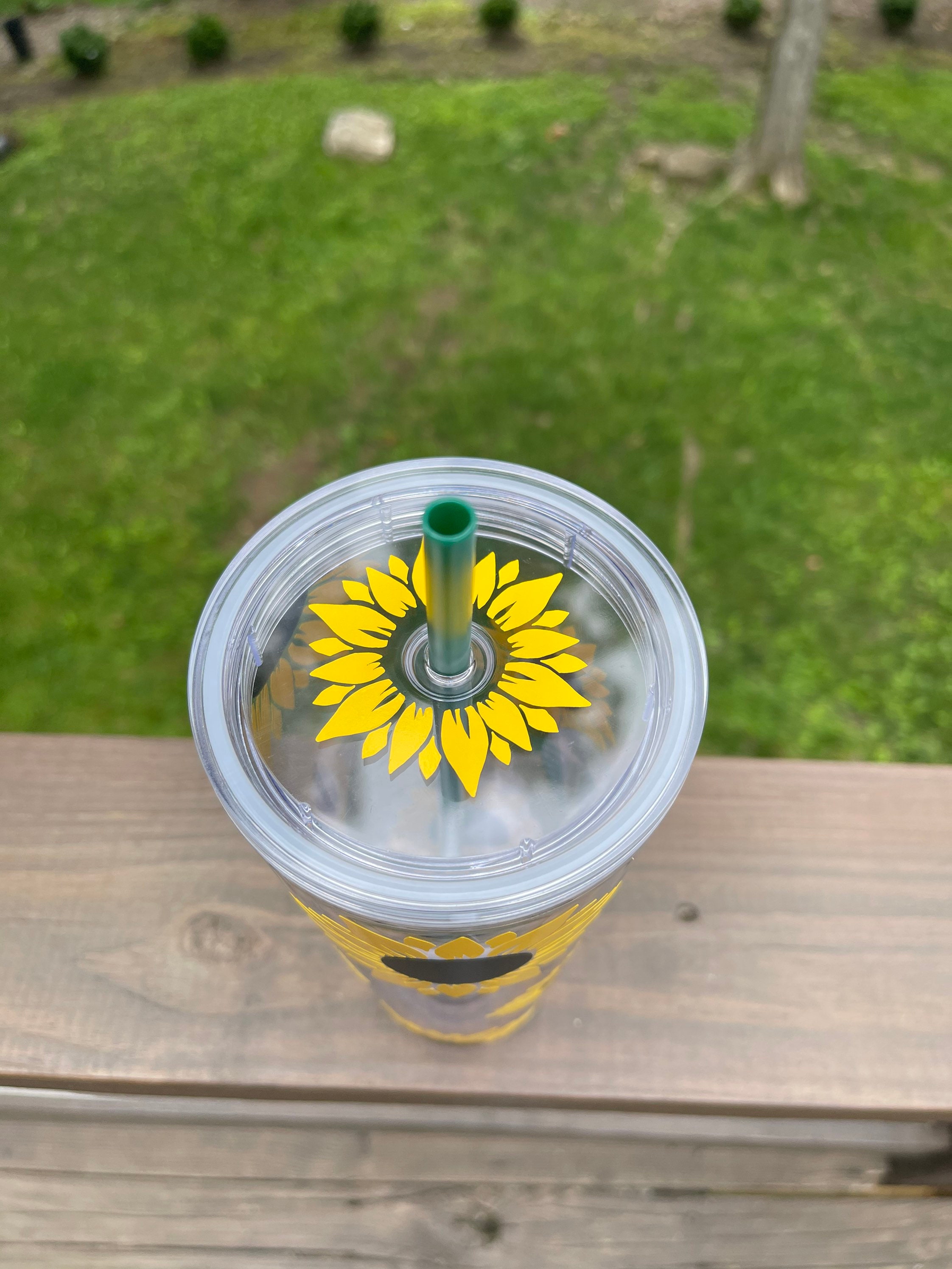 Starbucks Plastic Water Bottle | Sunflower Holographic Water Bottle | 24  oz. Refillable