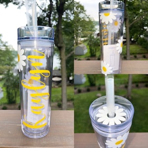 Daisy Tumbler | personalized daisy cup | Gift for her | Daisies Tumbler