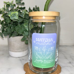 Matcha Can Glass, Matcha Cup, Gift For Matcha Lover, Matcha Coffee Glass, Matcha Gift