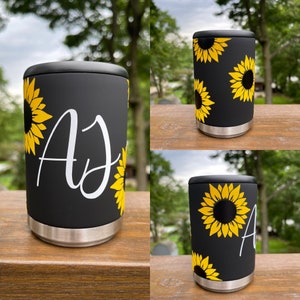 Handmade Sunflower Beer Can Cooler - Unique and Stylish Insulated Beverage Holder