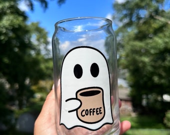 I fantasmi amano il bicchiere di lattina di caffè, il bicchiere di caffè ghiacciato di Halloween, la tazza di caffè di Halloween, il bicchiere di lattina di Halloween