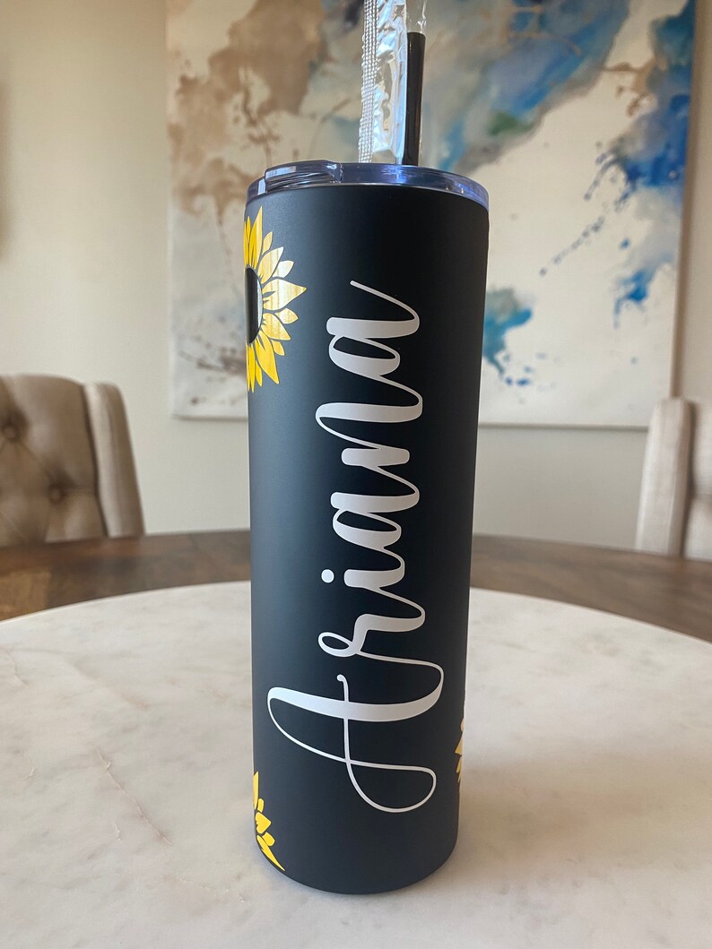 Personalized Sunflower Tumbler Personalized Tumbler Gift for Etsy