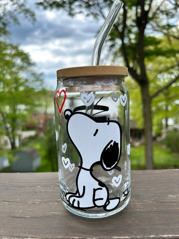 Heart Iced Coffee Beer Glass Can Iced Coffee Beer Glass Can Coffee Cup Glass  Can Coffee Addict Custom Cup With Bamboo Lid Straw 