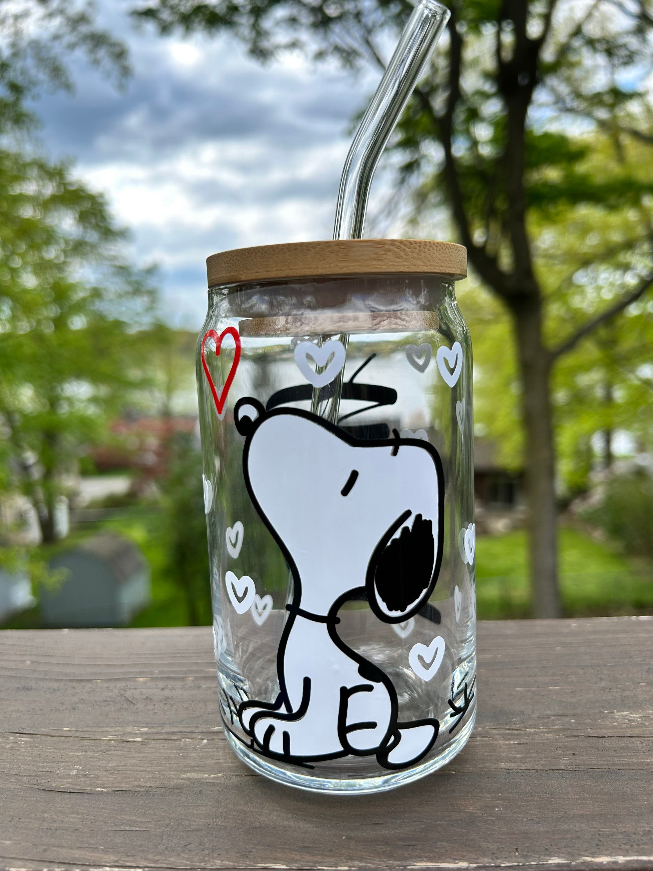 Snoopy Beer Can Glass Peanuts Coffee Cup Personalized -  Sweden