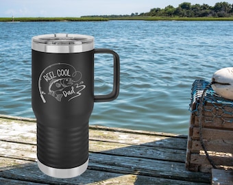 Reel Cool Dad Fishing Tumbler - Fishing Gift for Dad, Father's Day Gift, Fishing Lover Gift, Engraved Insulated Cup, Custom Fishing Tumbler