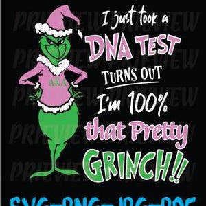 Pretty Grinch Christmas AKA Design Alpha Kappa Alpha SVG, Jpg, Png Zip File Design T-shirt or Print Design Instant Download Funny Christmas