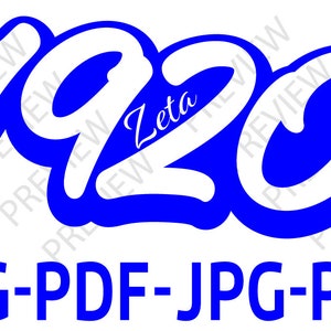 ゼータ ファイ ベータ 1920 デザイン SVG、JPG、Png、Pdf Zip ファイル デザイン T シャツまたはプリント デザイン 即時ダウンロード