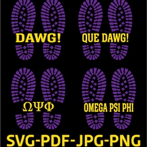 Omega Psi Phi - Q Dog Boots Design Bundle 16 Files Included SVG, Jpg, Pdf, Png Zip File