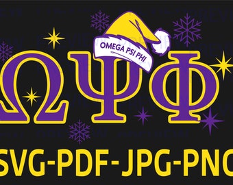 Q Dog Santa Christmas Design -Omega Psi Phi SVG, Jpg, PNG Zip File