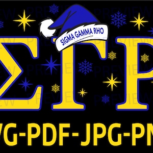 SGRHO Santa Christmas Design - 1922- Sigma Gamma Rho Bundle SVG & PNG Zip File