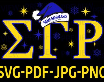 SGRHO Santa Christmas Design - 1922- Sigma Gamma Rho Bundle SVG & PNG Zip File