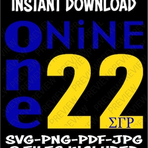 Sg Rho One Nine 1922 T-Shirt Design Print Design-Sigma Gamma Rho Bundle SVG & PNG Pdf Jpg Zip File Instant Download