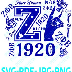 Zeta Multi T-shirt or Print Design January 16, 1920 -Zeta Phi Beta SVG, JPg, Pdf & PNg Zip File Design T-shirt or Print Design Instant Downl