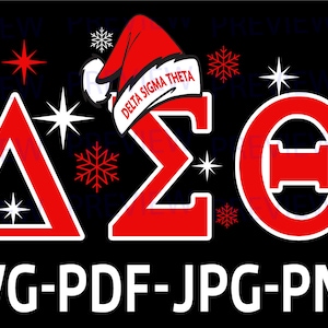Delta Santa Christmas Print or T-Shirt Design-Delta Sigma Theta- SVG, Jpg, & Png Zip File Instant Download