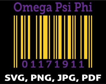 Omega Psi Phi Fraternity- Q Dog Barcode T-Shirt or Print Design Bundle SVG & PNG Zip File- (8 files included)
