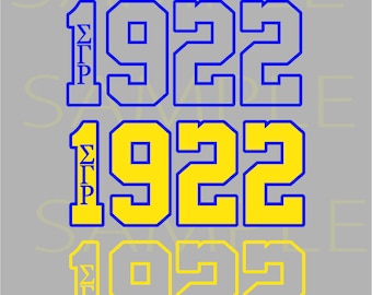 1922- Sigma Gamma Rho  Bundle SVG & PNG Zip File- Single Color and Layered