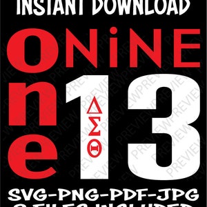 Delta Sigma Theta One Nine 1913 Design DST-- SVG, Pdf, Jpg & PNG Zip File 8 Files Included Design T-shirt or Print Design Instant Download