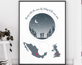Regali per relazioni a lunga distanza / Regalo per fidanzato a lunga distanza / Regalo per amicizia a lunga distanza / Regalo per allontanamento / Regalo di schieramento