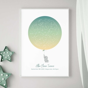 Taufgeschenke für Jungen / Sternenkarte Geburt / Neues Baby Geschenk / Personalisierte Geschenke / Nacht du geboren bist / Baby Sternenkarte