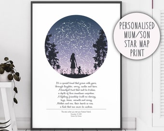 Mothers Day Gift From Son / Custom Star Map Print / Mothers Day from Son / First Mothers Day Gift / 1st Mothers Day Gift / Poem