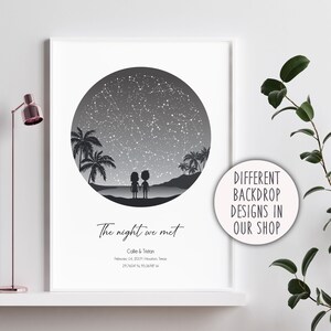 Ein Jahr Jahrestag Geschenke für Freund / Personalisierte Geschenke / Sternkarte Druck / Sinnvolle Geschenke für Freundin / Strand / Nachthimmel