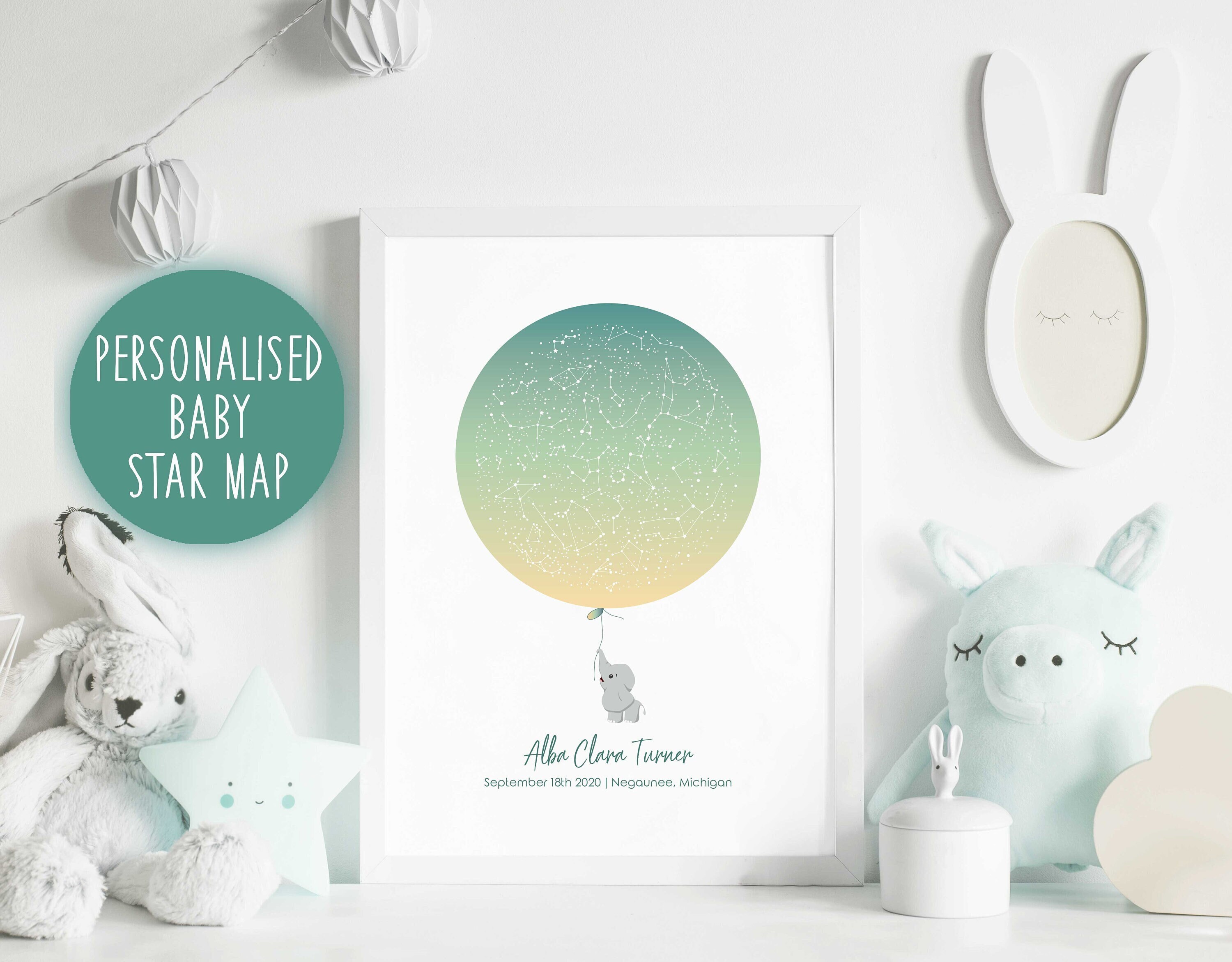 Christening Gifts for Boys / Star Map Birth / New Baby Gift Gender ...