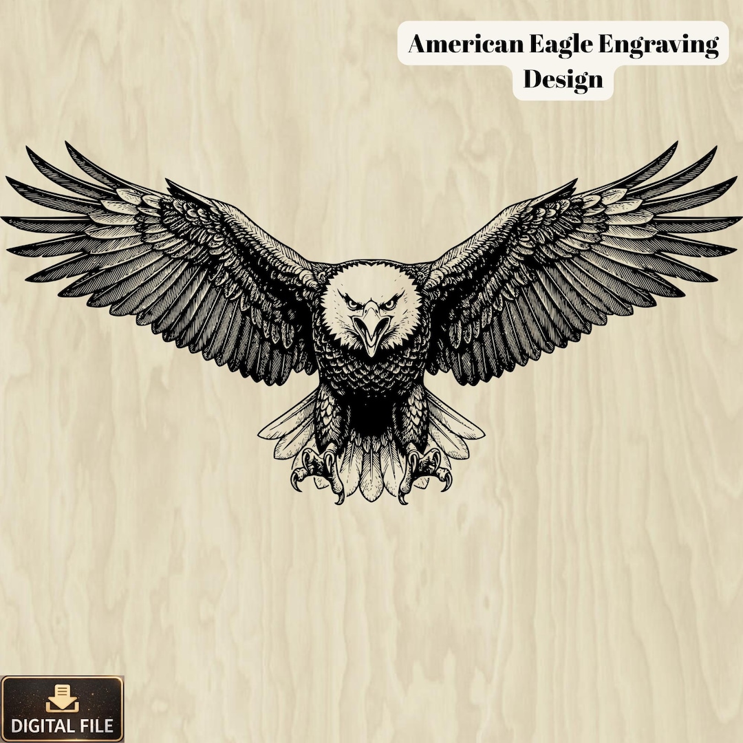 American Eagle Svg Png Cnc, Bald Eagle Engraving, Patriotic Bird Design ...