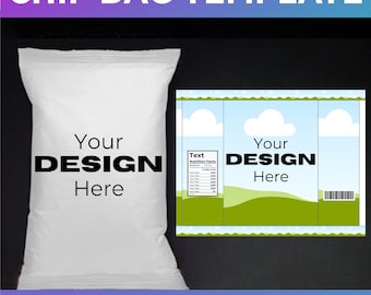 Editable Chip Bag Canva Frame Template, Printable Party Favor, Chips Bag Wrapper for Party, Chip Bag Label, Easy Drag and Drop